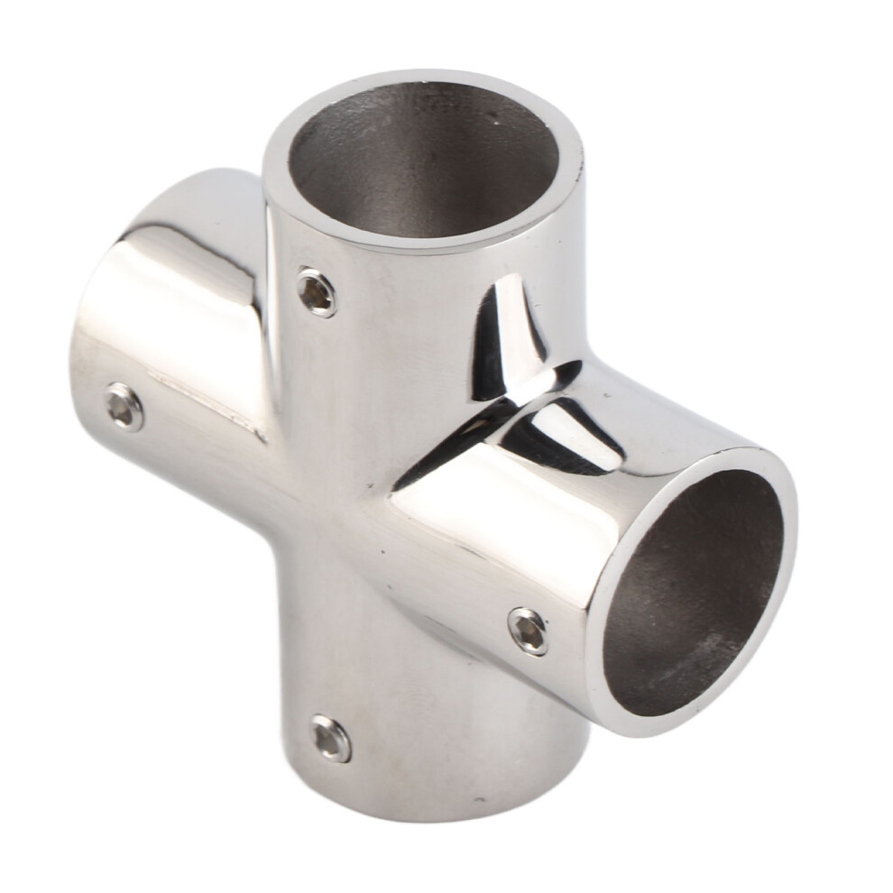 4 Way Fitting Ss316 25Mm / 1In 90 Polished Silver 8751393822244
