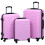 Berkfield Hardcase Trolley Set 3 pcs Pink ABS 1