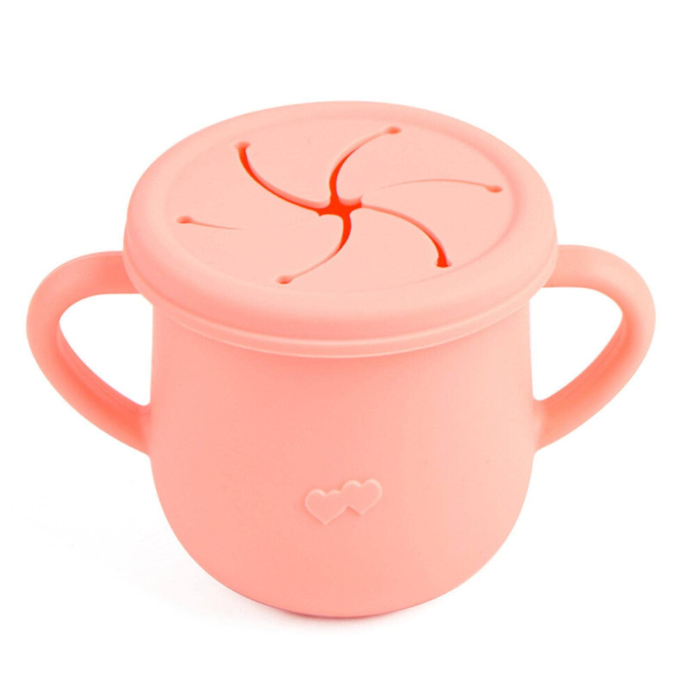 2 in 1 Silicone Baby Snack and Toddler Straw Cup, Food Grade, Fall Resistant, Double Ear Handles