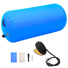 Berkfield Inflatable Gymnastic Roll with Pump 120x90 cm PVC Blue