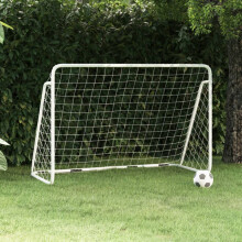 Berkfield Football Goal with Net White 180x90x120 cm Steel