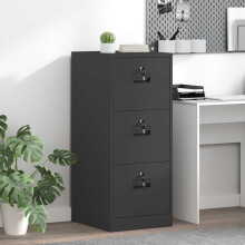 Berkfield File Cabinet Black 44 x 50 x 106.5 cm Cold-Rolled Steel