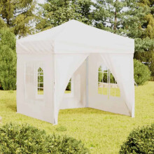 Berkfield Folding Party Tent with Sidewalls White 2x2 m
