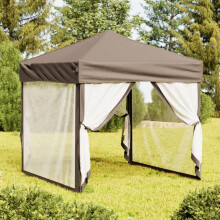 Berkfield Folding Party Tent with Sidewalls Taupe 2x2 m