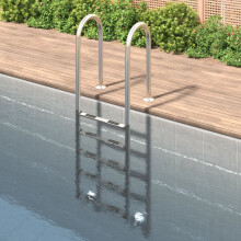 Berkfield Pool Ladder 54x38x211 cm 304 Stainless Steel