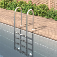 Berkfield Pool Ladder 54x38x184.5 cm 304 Stainless Steel
