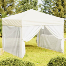 Berkfield Folding Party Tent with Sidewalls Cream 3x3 m