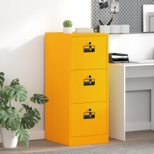 Berkfield File Cabinet with Drawer Mustard Yellow 44 x 50 x 106.5 cm