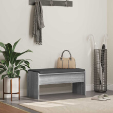 Berkfield Hall Bench with Cushion Grey Sonoma 83 x 38 x 40 cm