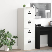 Berkfield File Cabinet White 45.5 x 42 x 139 cm Cold-Rolled Steel