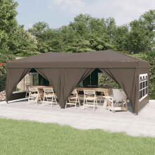 Berkfield Folding Party Tent with Sidewalls Taupe 3x6 m