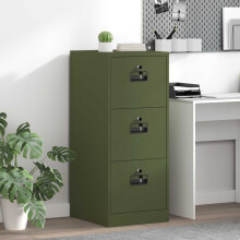 Berkfield File Cabinet Olive Green 44 x 50 x 106.5 cm Cold-Rolled Steel