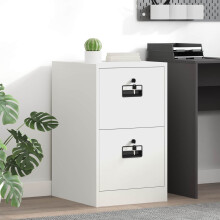 Berkfield File Cabinet White 44 x 50 x 74.5 cm Cold-Rolled Steel