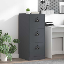 Berkfield File Cabinet Anthracite 44 x 50 x 106.5 cm Cold-Rolled Steel