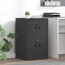 Berkfield File Cabinet Black 45.5 x 42 x 74.5 cm Cold-Rolled Steel