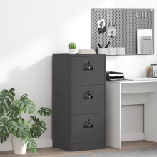 Berkfield File Cabinet Black 45.5 x 42 x 106.5 cm Cold-Rolled Steel