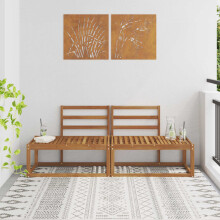 Berkfield Outdoor End Sofa 2 Piece Natural 182.5 x 63 x 73 cm