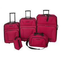 Berkfield Five Piece Travel Luggage Set Red