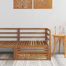 Berkfield Outdoor Corner sofa Solid Acacia Wood Natural 83 x 83 x 73 cm