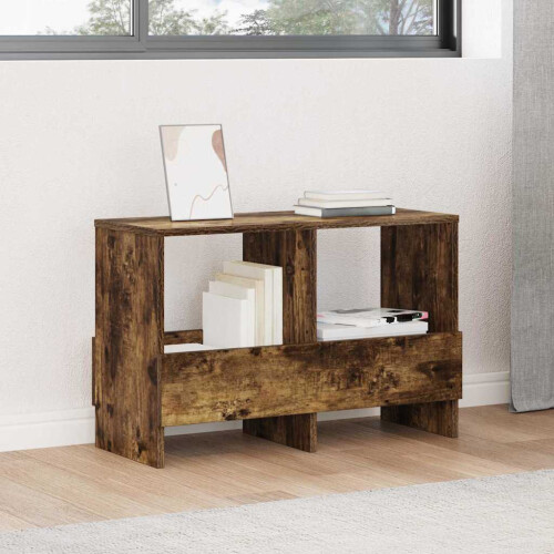Berkfield Magazine Rack Smoked Oak 68.5 x 30 x 45 cm