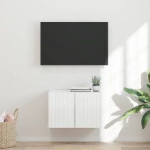 Berkfield TV Wall Cabinet Wall-mounted High Gloss White 59.5 x 31 x 40 cm