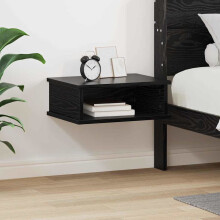 Berkfield Bedside Table Black Oak 40 x 31 x 15 cm Engineered Wood
