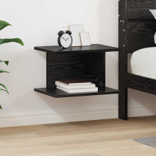 Berkfield Bedside Table Black Oak 40 x 30 x 25 cm Engineered Wood