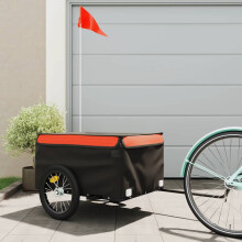 Berkfield Bike Trailer Black and Orange 45 kg Iron