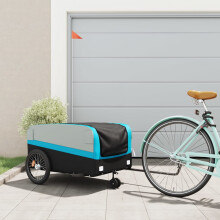 Berkfield Bike Trailer Black and Blue 45 kg Iron