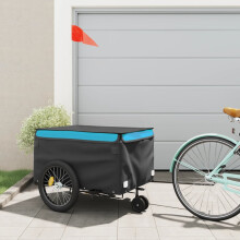 Berkfield Bike Trailer Black and Blue 45 kg Iron