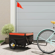 Berkfield Bike Trailer Black and Orange 30 kg Iron