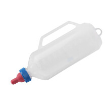 1L Lamb Feeding Bottle with Handle and Soft Rubber Nipple, Easy Pour Reusable Milk Bottle for Baby Goats