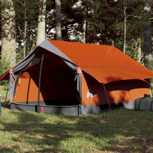 Berkfield Camping Tent 2-Person Grey and Orange Waterproof