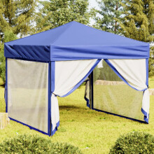 Berkfield Folding Party Tent with Sidewalls Blue 3x3 m