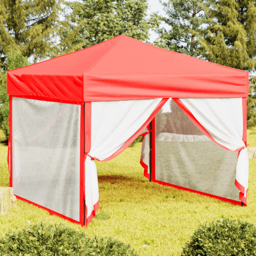 Berkfield Folding Party Tent with Sidewalls Red 3x3 m