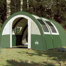 Berkfield Camping Tent Tunnel 4-Person Green Waterproof