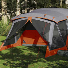 Berkfield Camping Tent with Porch 4-Person Orange Waterproof