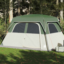 Berkfield Family Tent Cabin 6-Person Green Waterproof