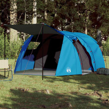 Berkfield Camping Tent Tunnel 4-Person Blue Waterproof