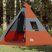 Berkfield Camping Tent Tipi 7-Person Orange Waterproof