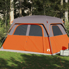 Berkfield Family Tent Cabin 6-Person Orange Waterproof