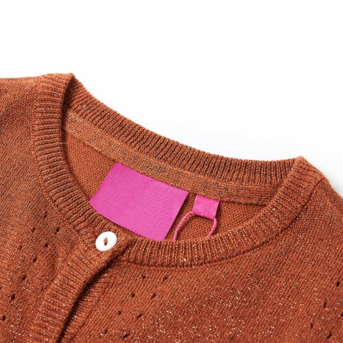 Kids' Cardigan Knitted Cognac 92 2