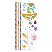 MT32 Metallic Temporary Tattoo Stickers Waterproof Body Art for Parties European and American Design