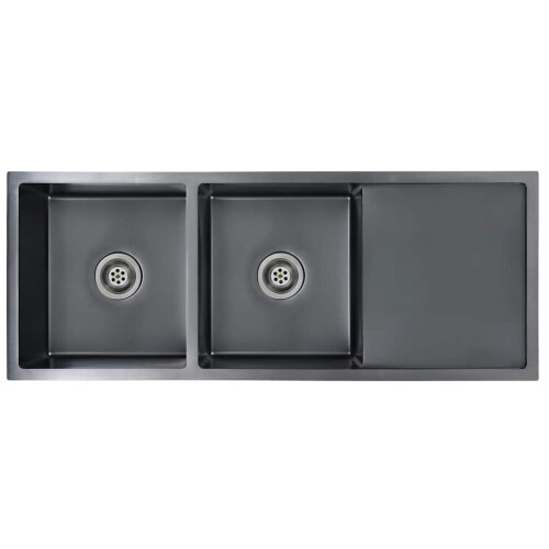 Berkfield Handmade Kitchen Sink Black Stainless Steel 1