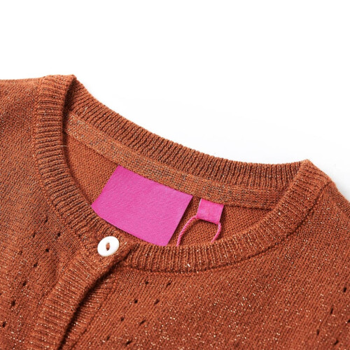 Kids' Cardigan Knitted Cognac 128 2