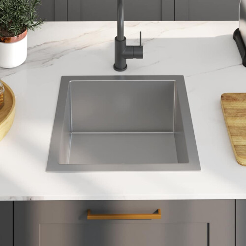 Berkfield Handmade Kitchen Sink Stainless Steel 2