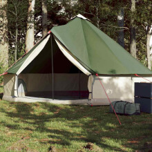 Berkfield Family Tent Tipi 6-Person Green Waterproof