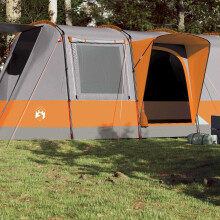 Berkfield Camping Tent Tunnel 4-Person Grey and Orange Waterproof