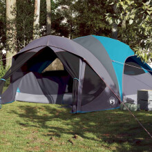 Berkfield Family Tent Cabin 6-Person Blue Waterproof