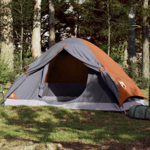 Berkfield Camping Tent Dome 2-Person Grey and Orange Waterproof